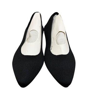 Mia Womens Black Textured Pointed Toe Flats Size 6